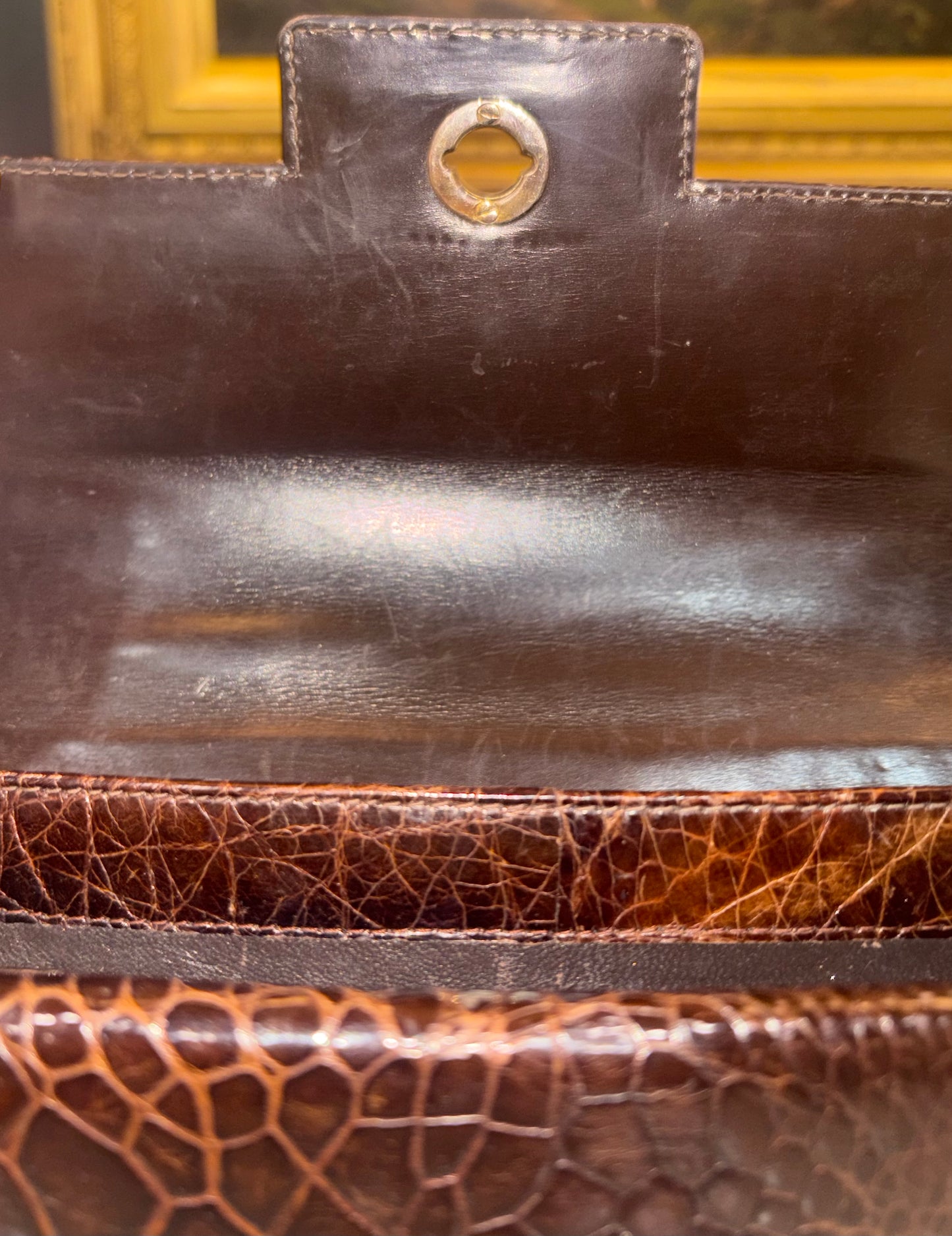 Vintage Brown Crocodile Handbag