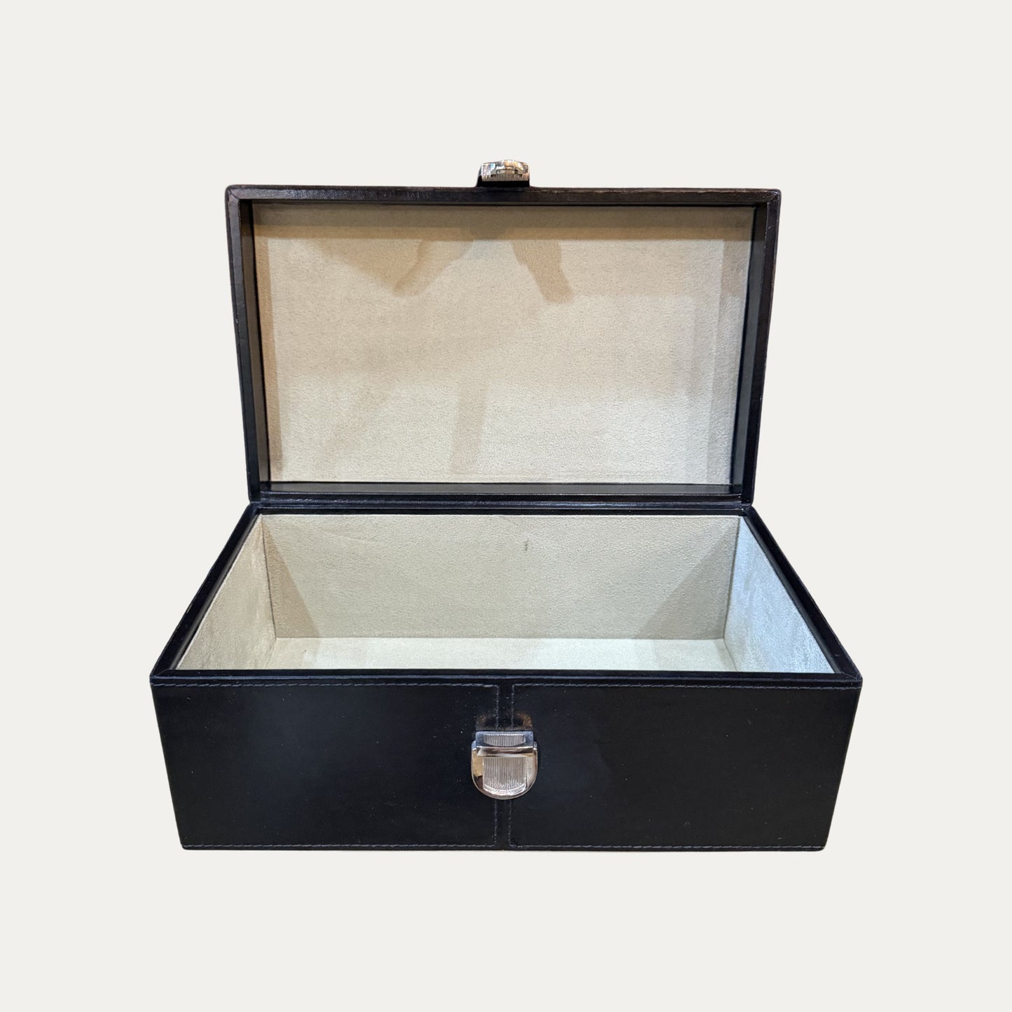 Black/Brown Two Tone Leather Box (large)
