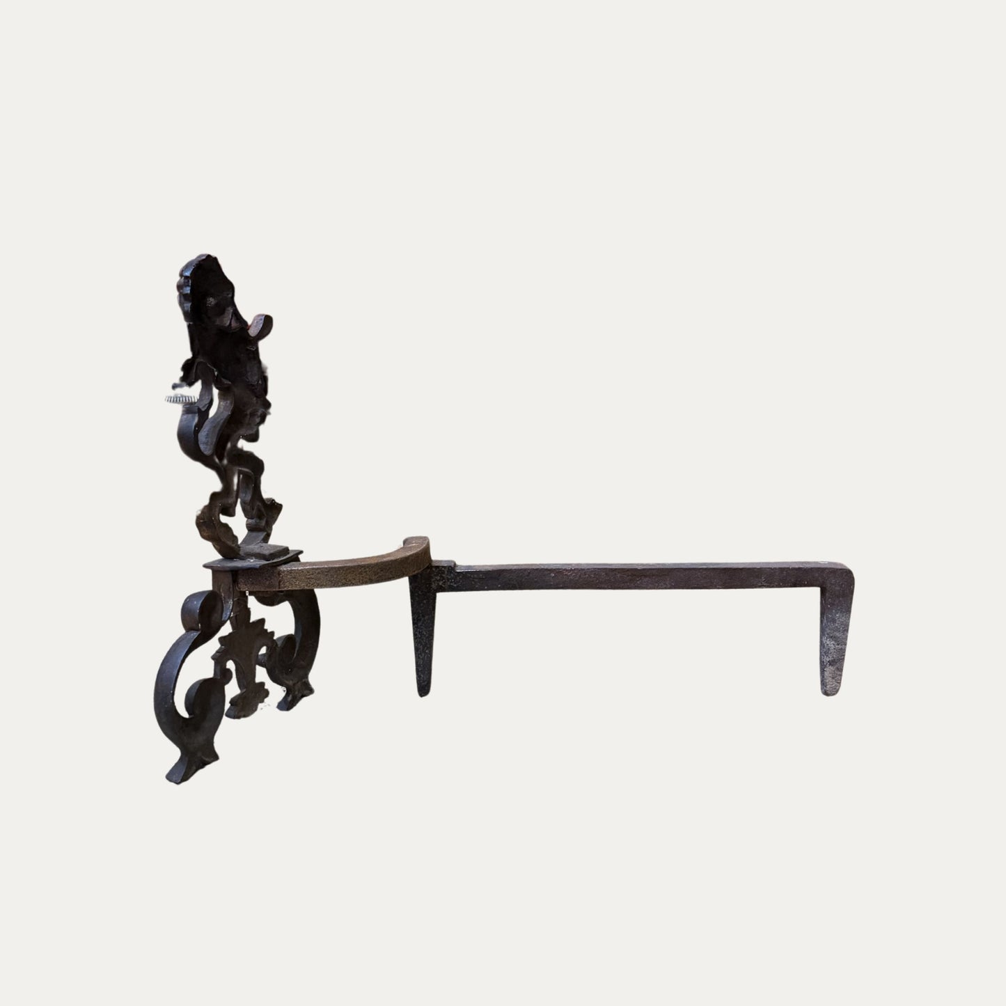 Antique Early Pair (2) Lion Andirons