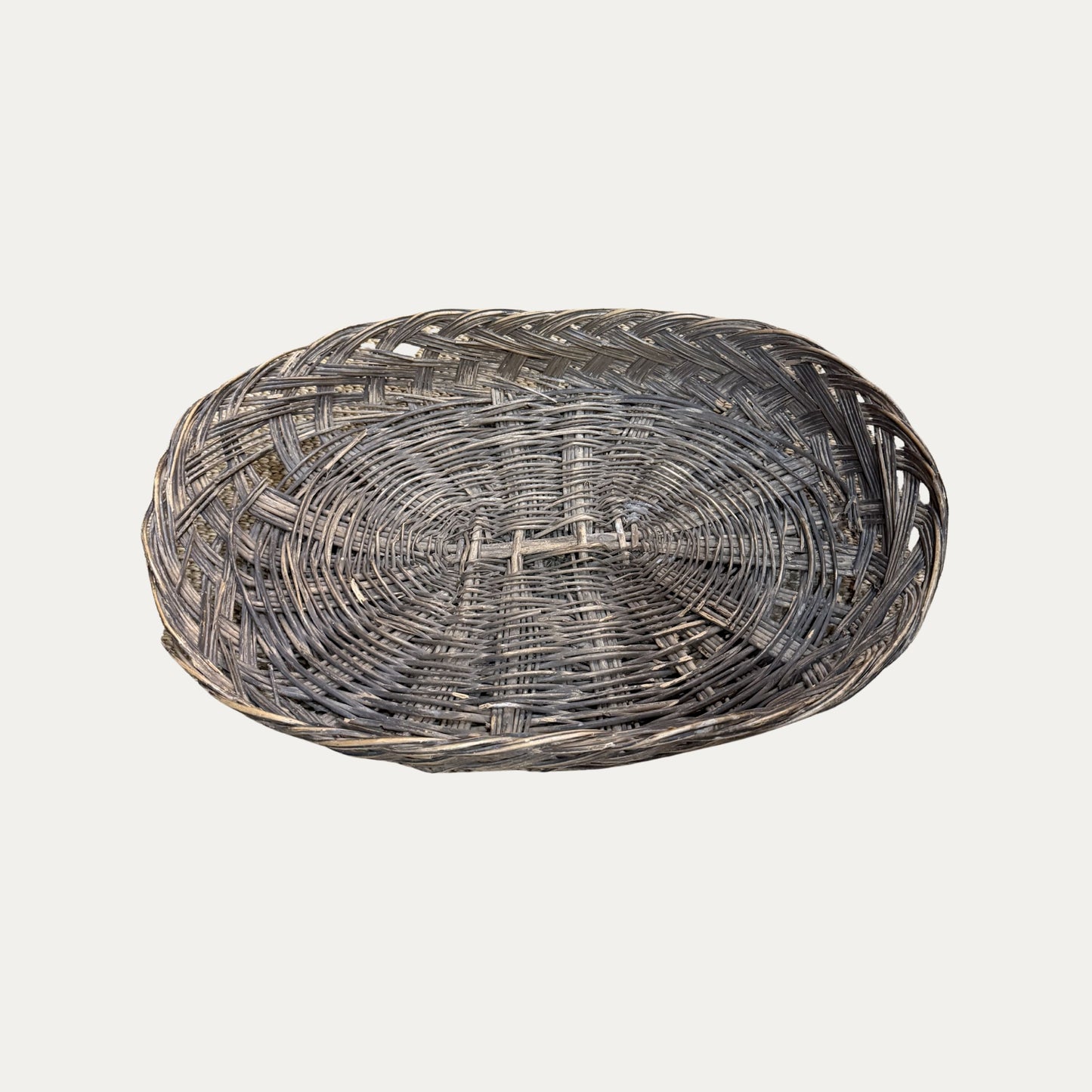 Antique 19th Century Medium Wicker Tray Serving Basket