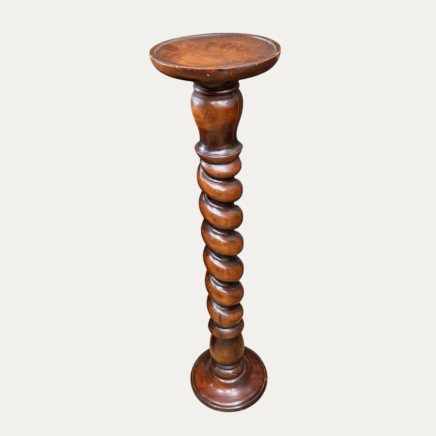 19th Century Antique Twist Mahogany Plant Stand