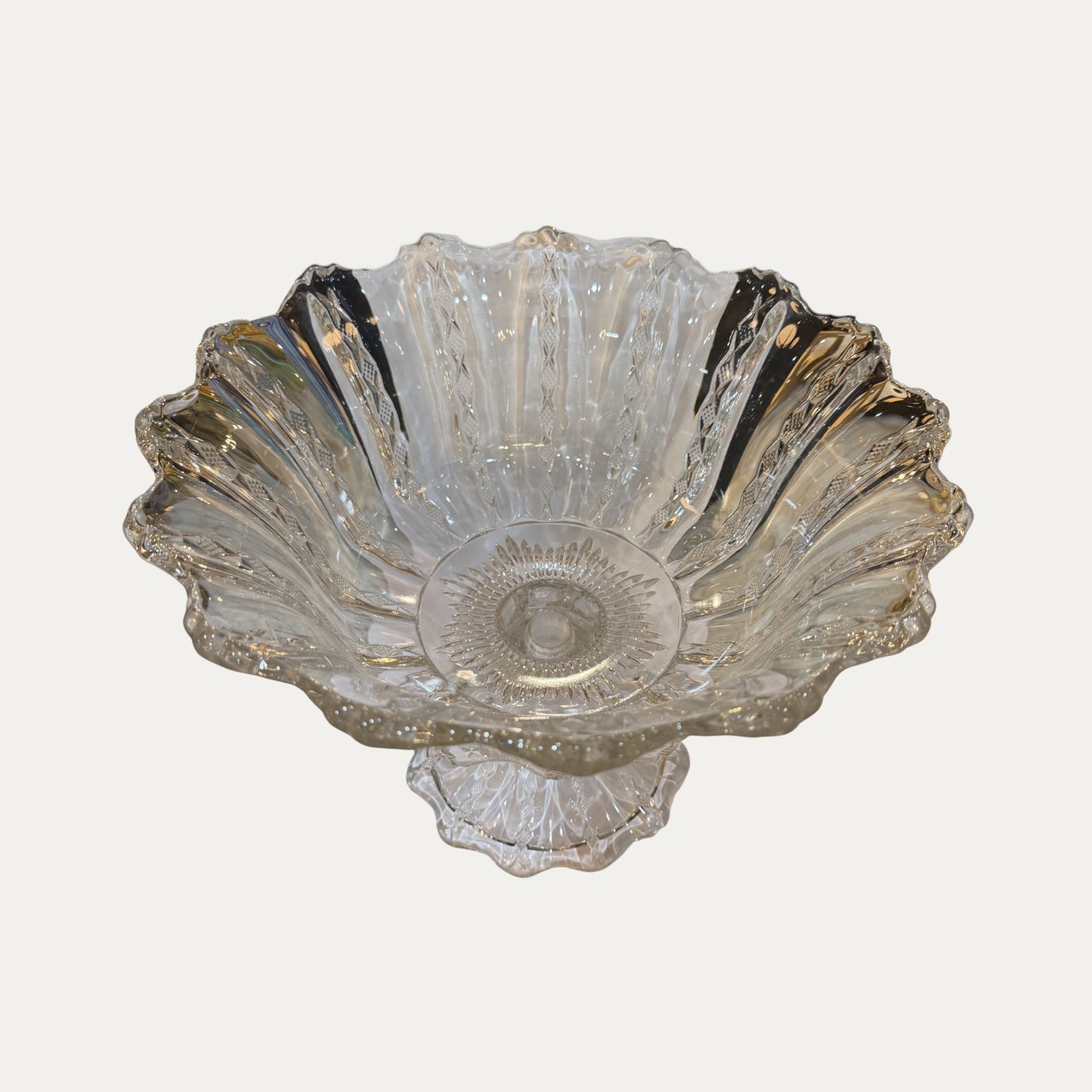 Vintage Glass Punch Bowl