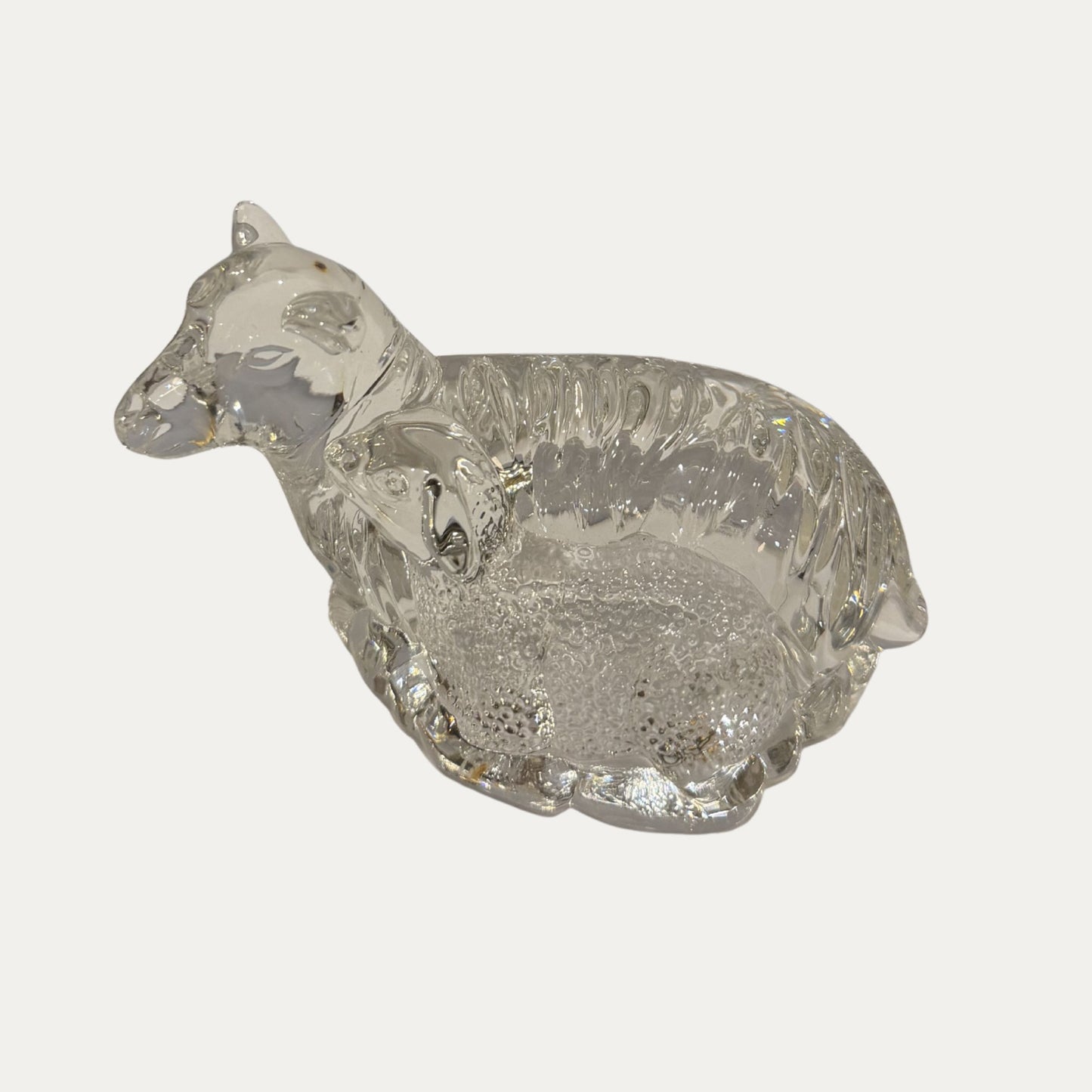 Vintage Glass Sheep with Baby