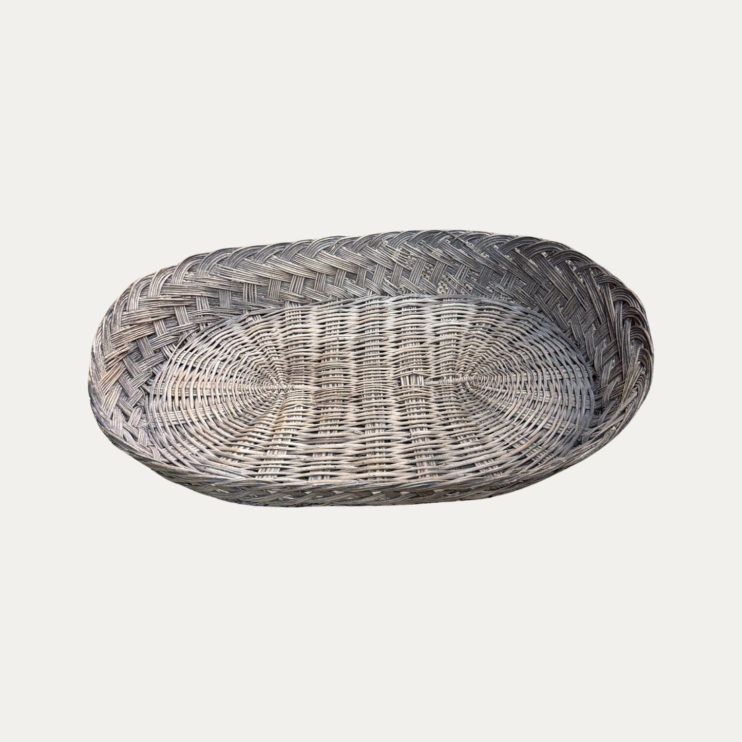 Antique 19th Century Large Wicker Tray Serving Basket