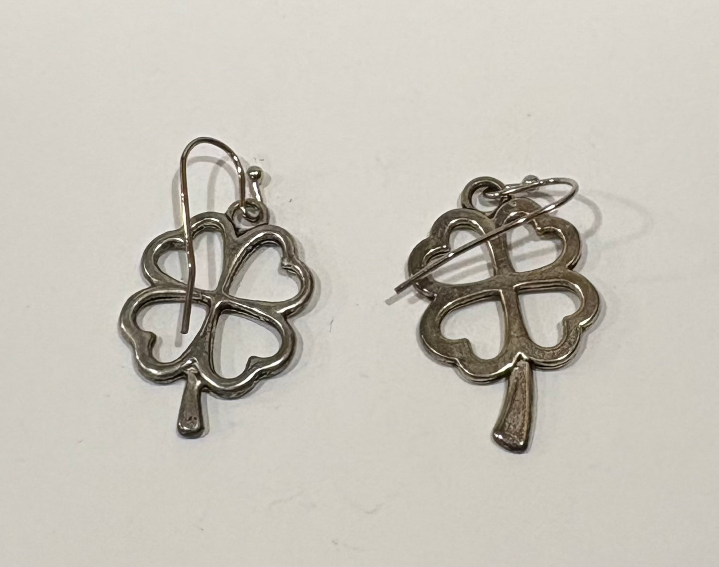 Vintage Sterling Silver Four Leaf Clover Earrings