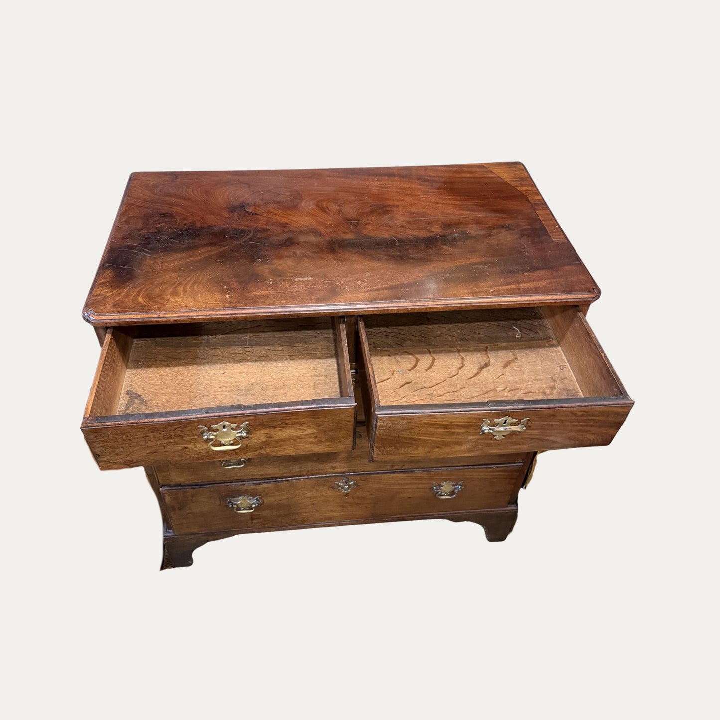 Antique Early 18th Century Mahogany and Oak Chest