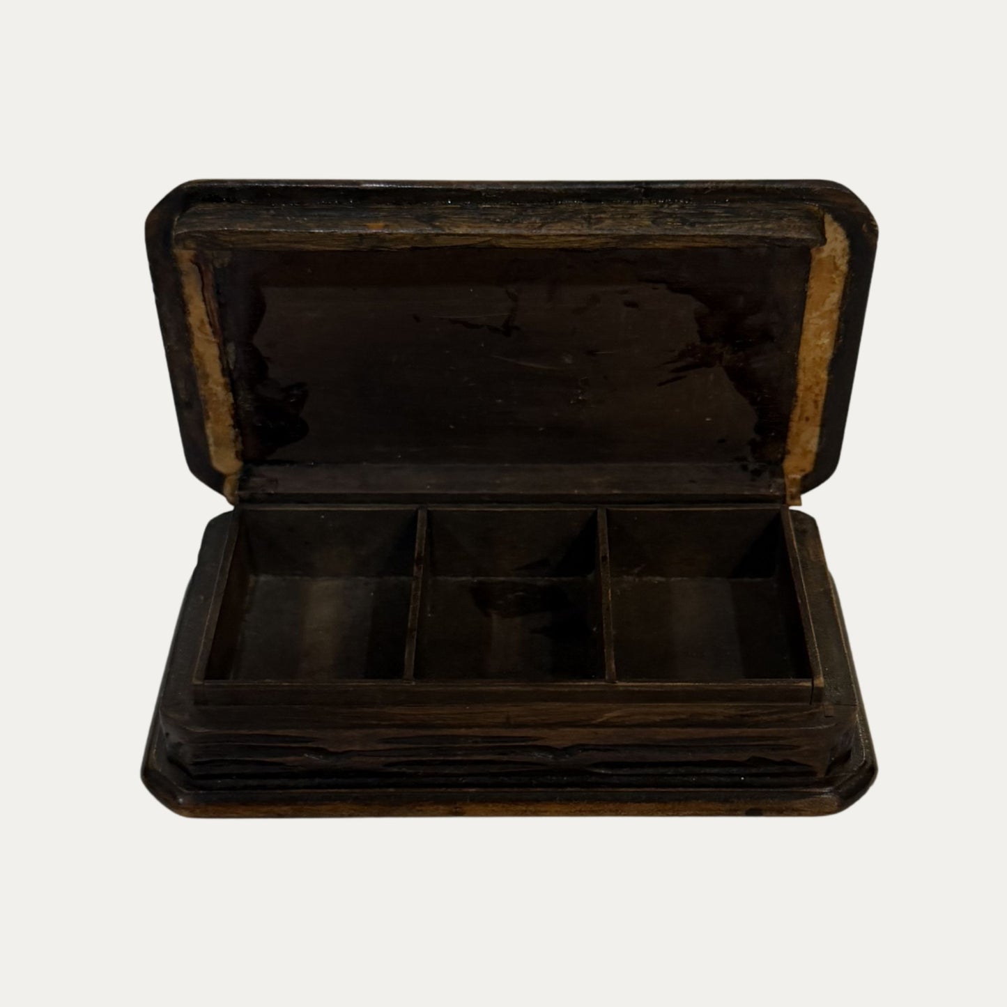 Antique Carved Flower Snuff Box