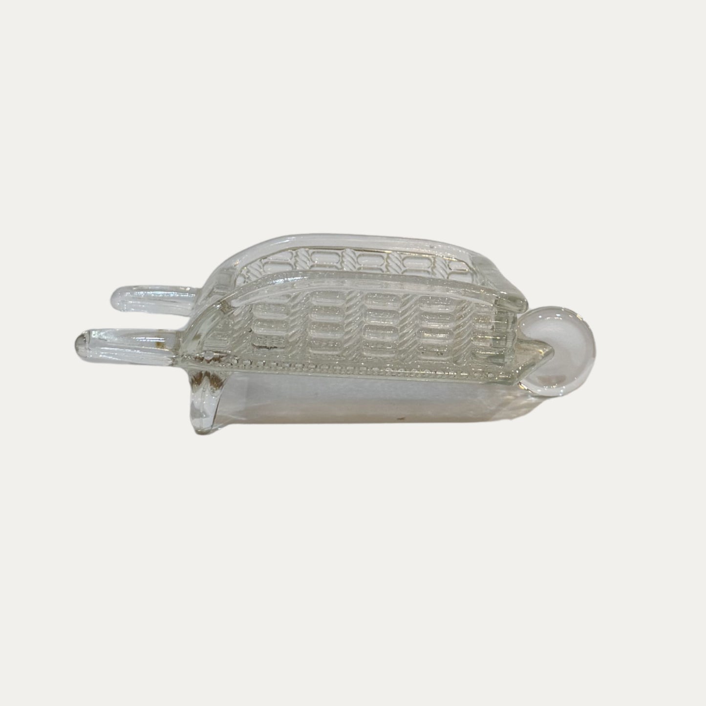 Vintage L.E. Smith Crystal Glass Wheelbarrow Ashtray