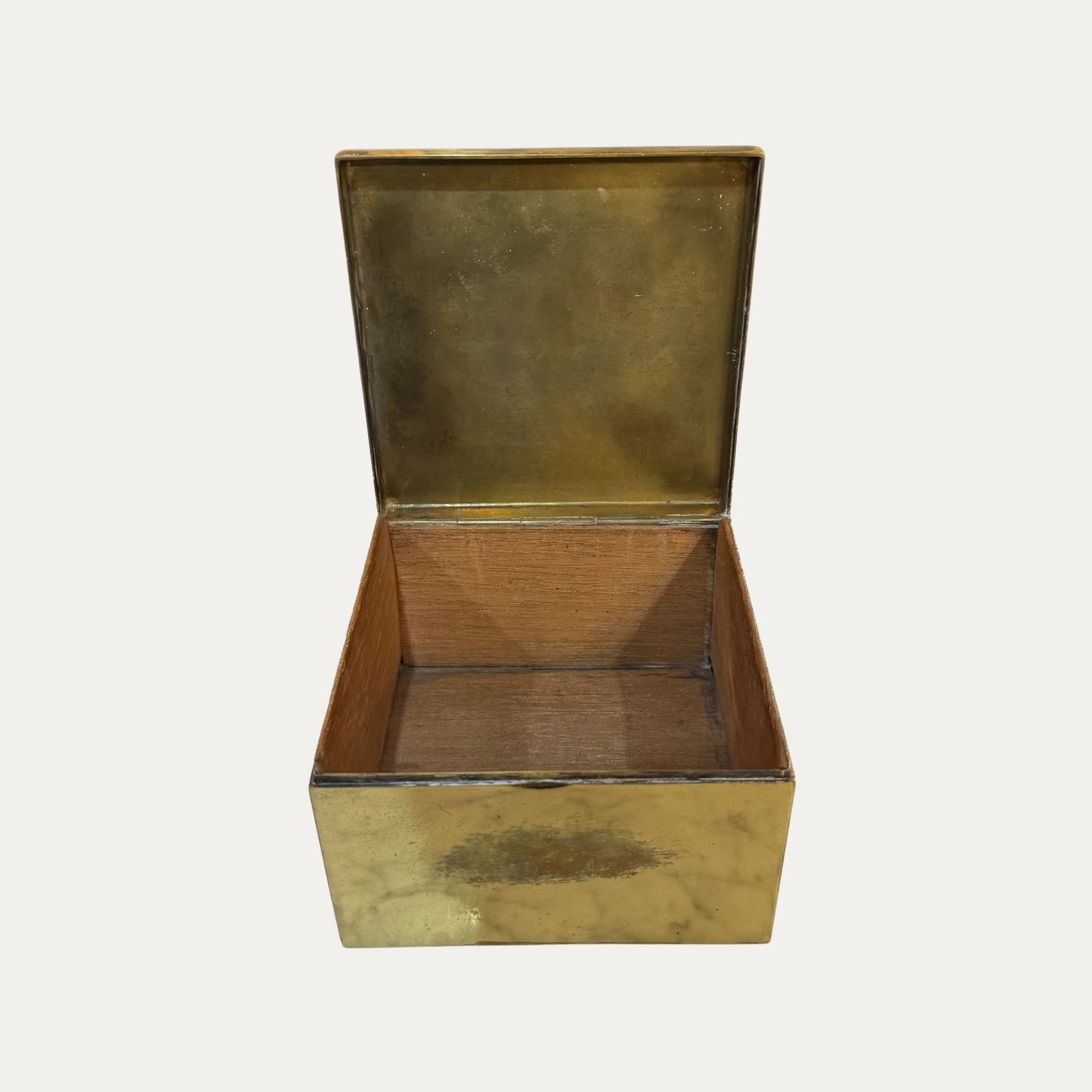 Antique Brass Wood Lined Box
