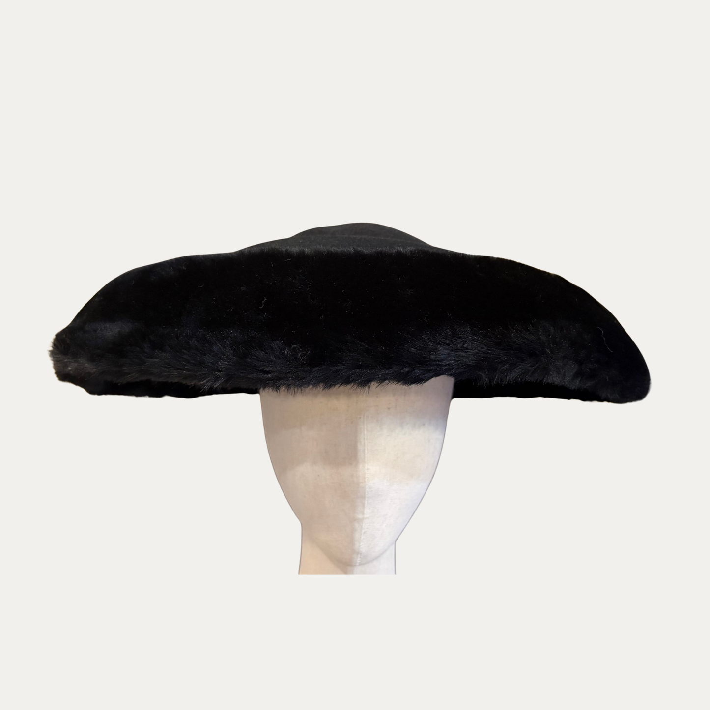 Vintage Fredrick Fox Fur Trim Saucer Hat