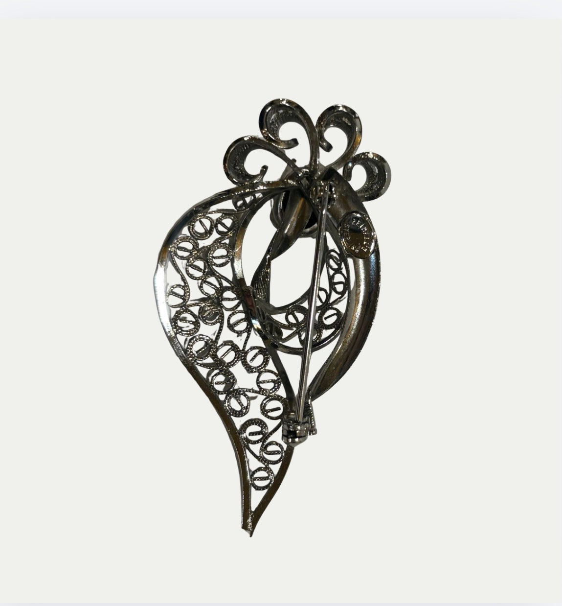 Vintage Sterling Silver Filigree Brooch