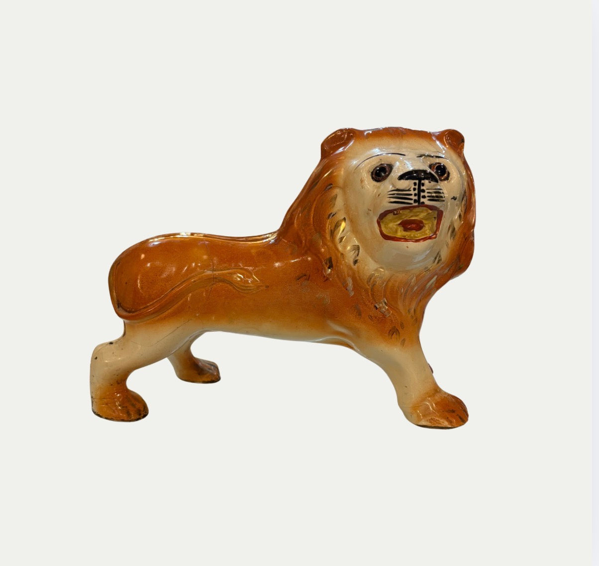 19th Century Staffordshire Porcelain Lion