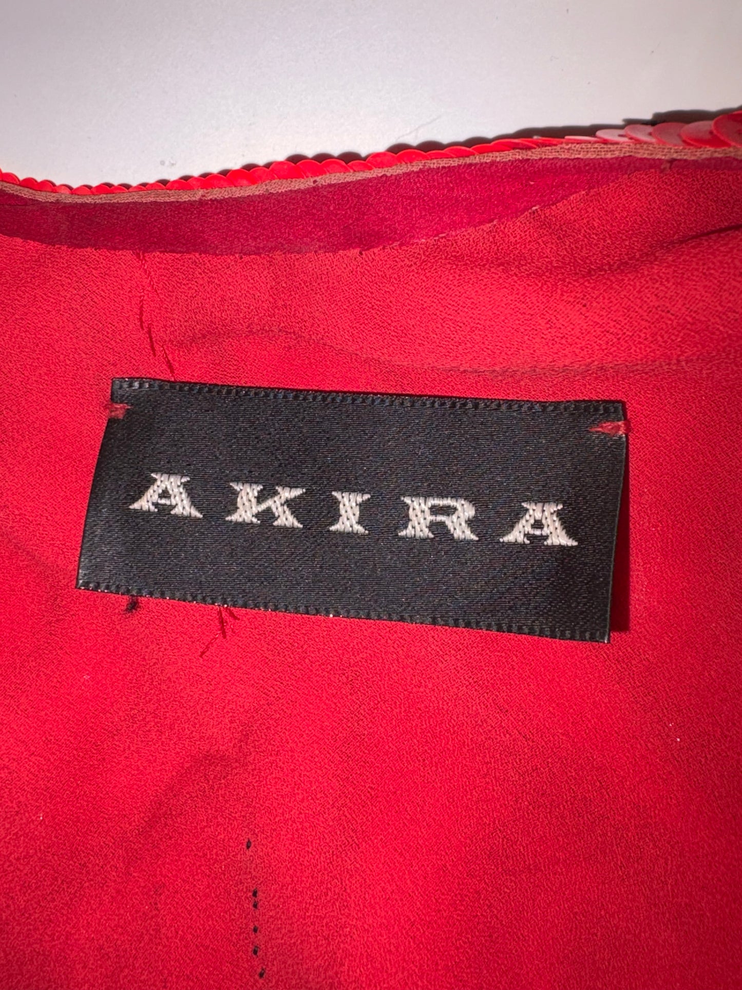 Vintage Akira Red Sequined Evening Dress (Size S)
