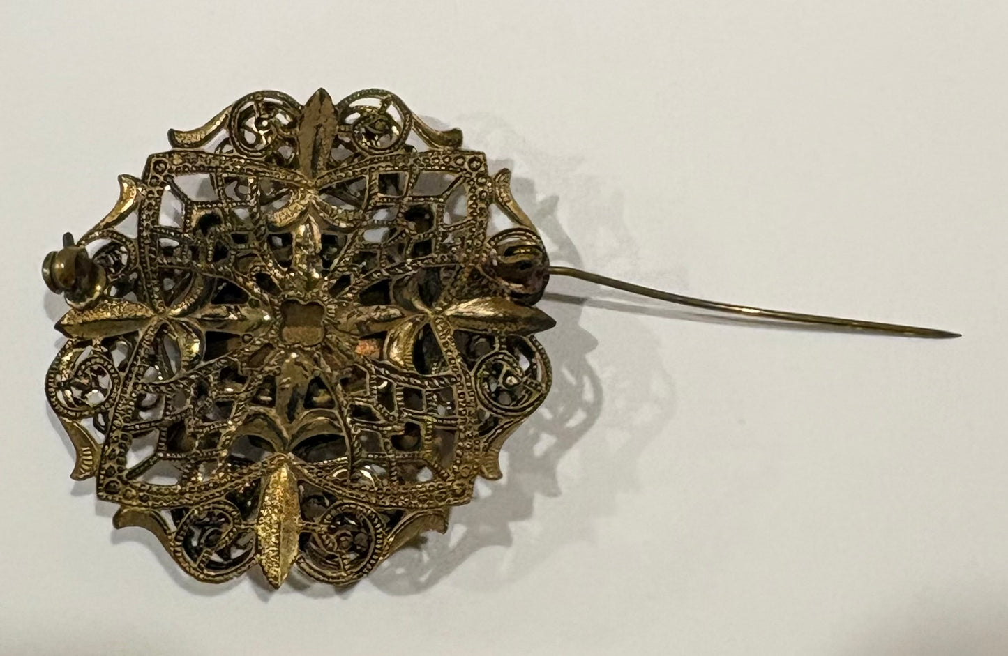 Antique 1930s Czech Amber Glass Brooch
