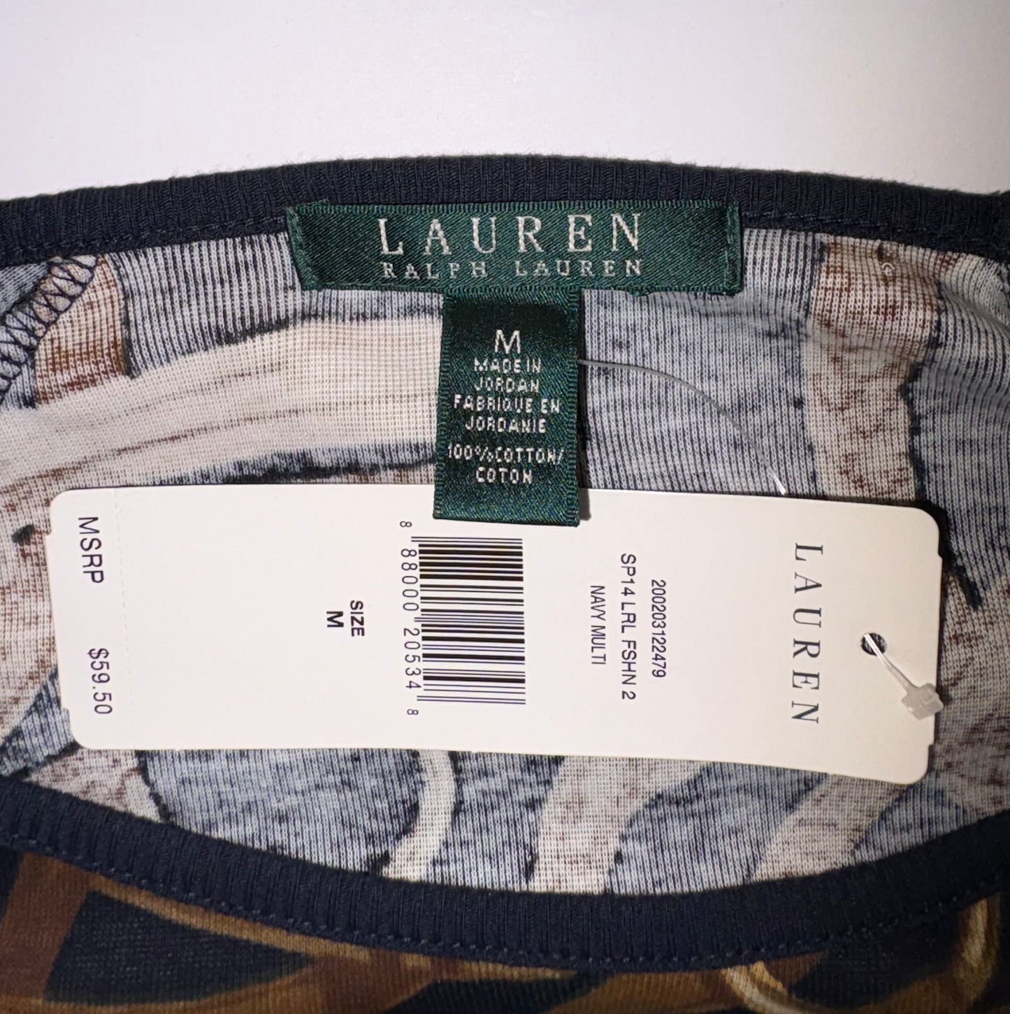 Ralph Lauren Bridle Print Long Sleeve Top (Size M)