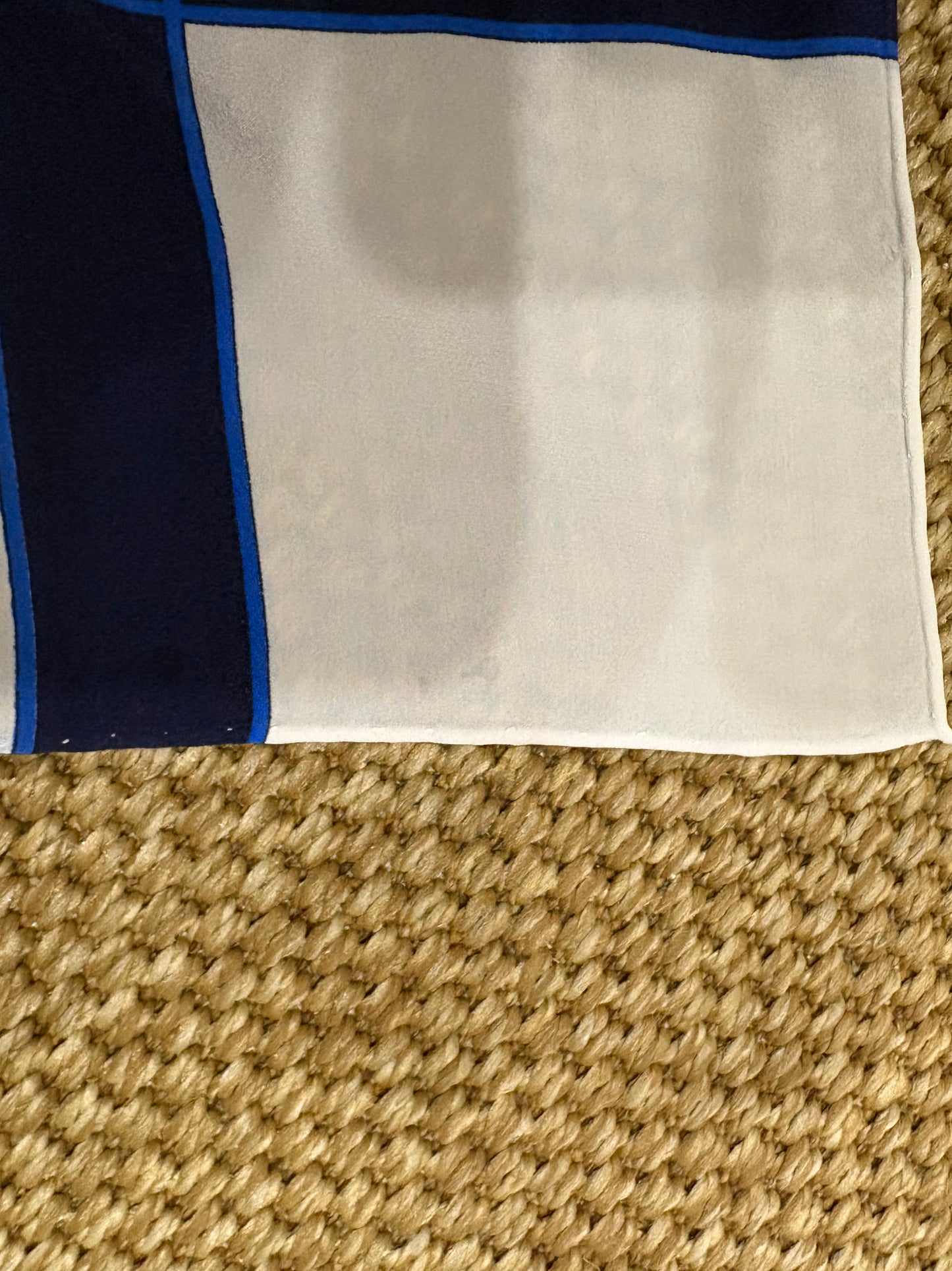 Vintage 1980s Yves Saint Laurent Navy Gingham 90cm Scarf