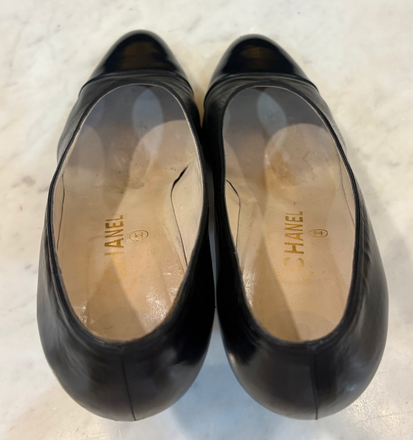 Vintage Chanel Patent Toe Pumps (Size 7)