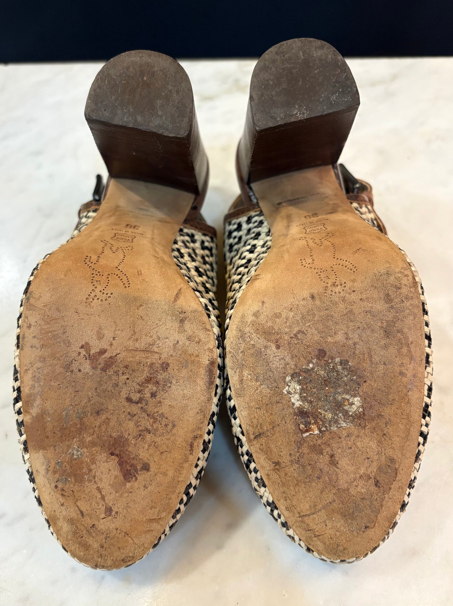 Marni Woven Leather Heels (Size 6)