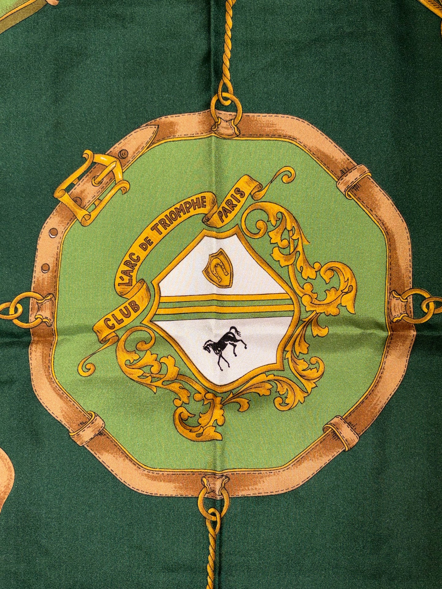 Vintage "Club L'arc De Tiomphe Paris" 90cm Silk Scarf