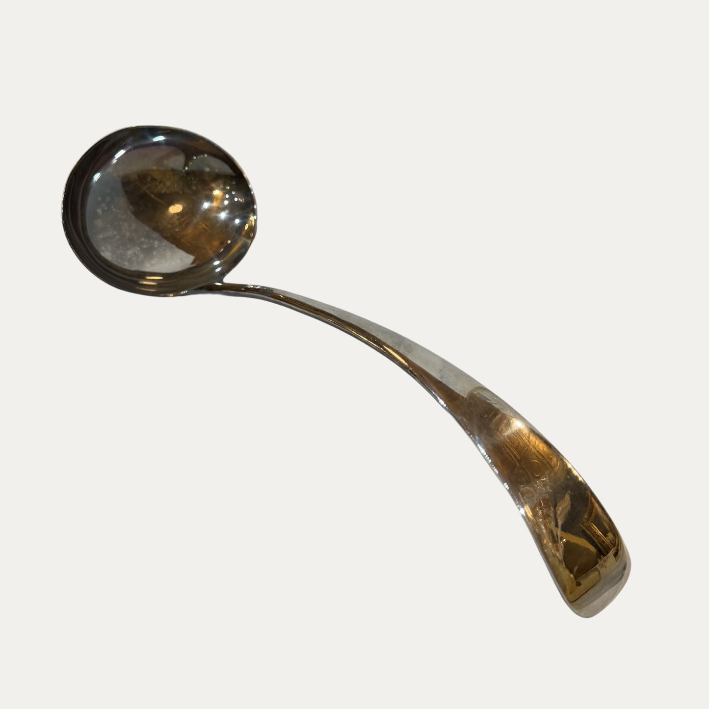 Antique English Engraved Silver Plate Heavy Ladle