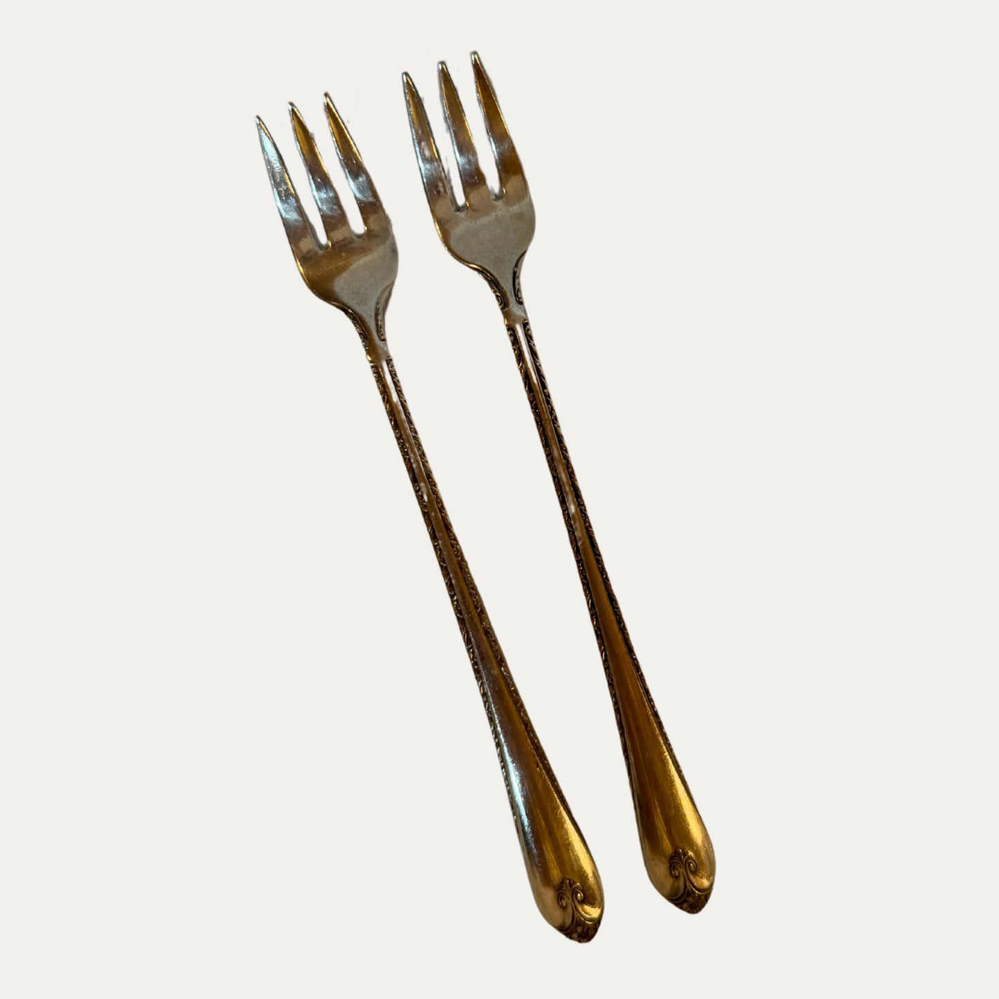 Vintage Silver Plate Seafood Forks Pair (2)