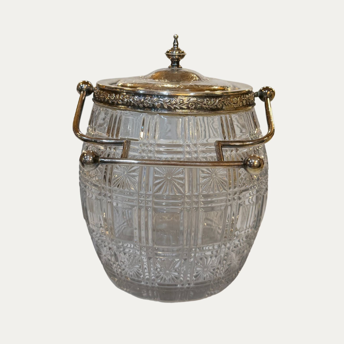 Antique English Crystal Biscuit Jar