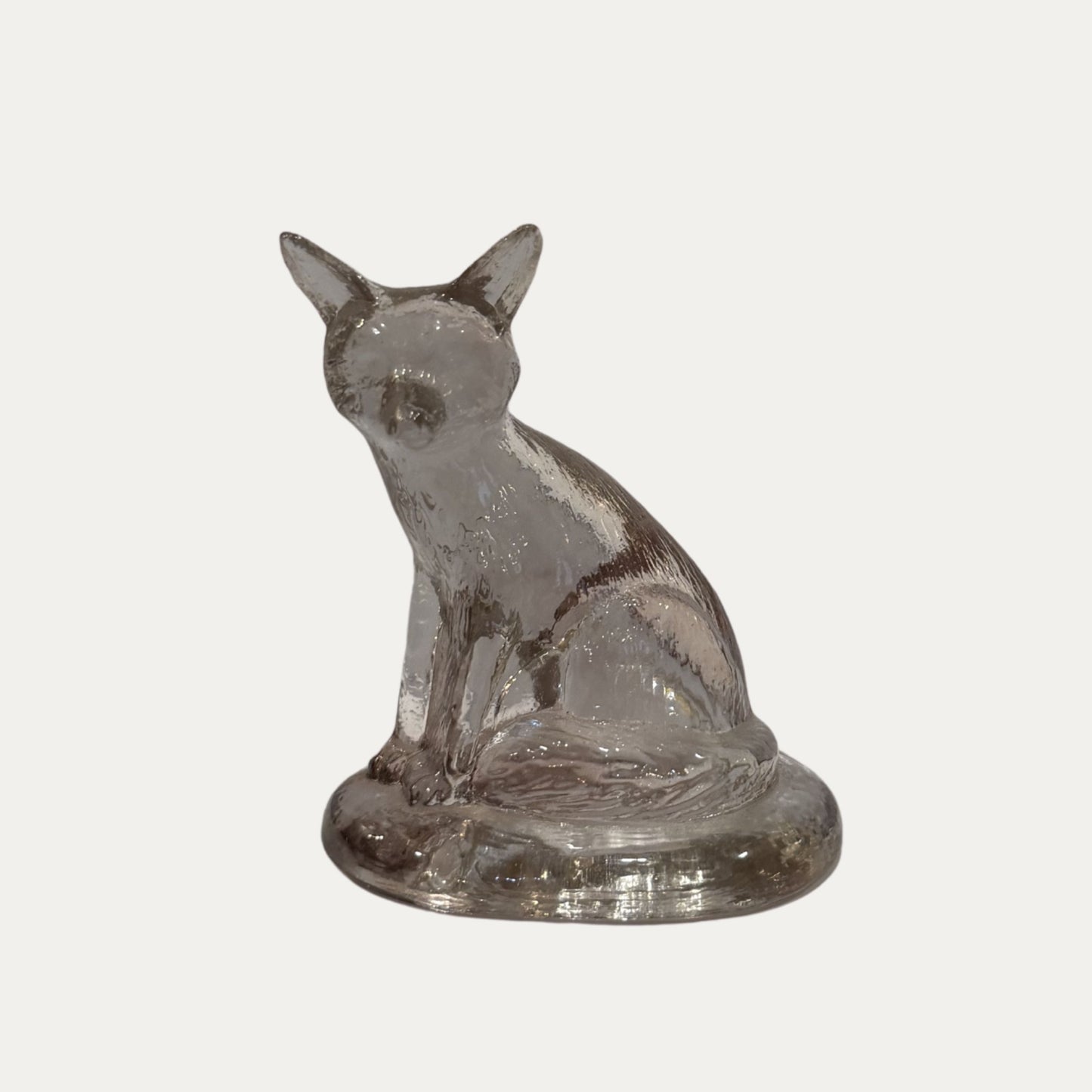 Vintage Glass Fox Statue