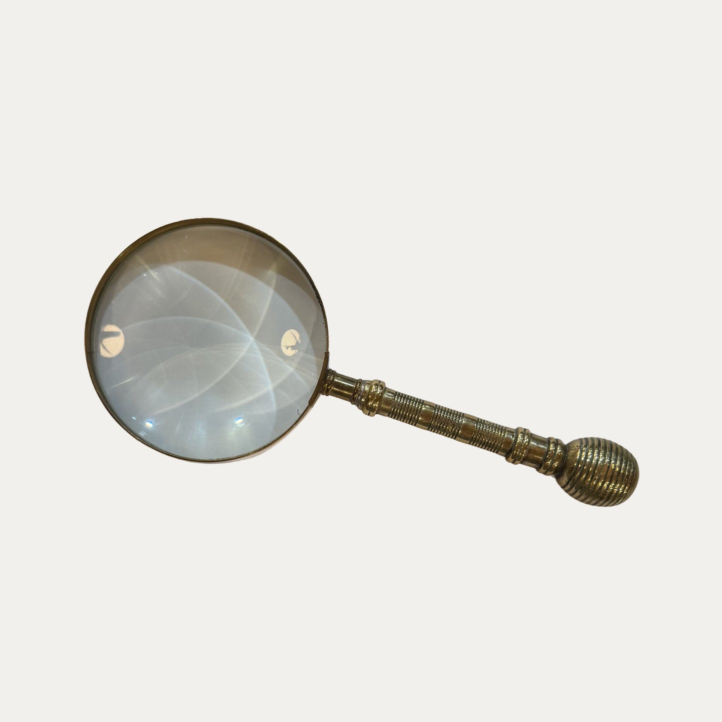 English Brass Magnifying Glass Victorian Handle