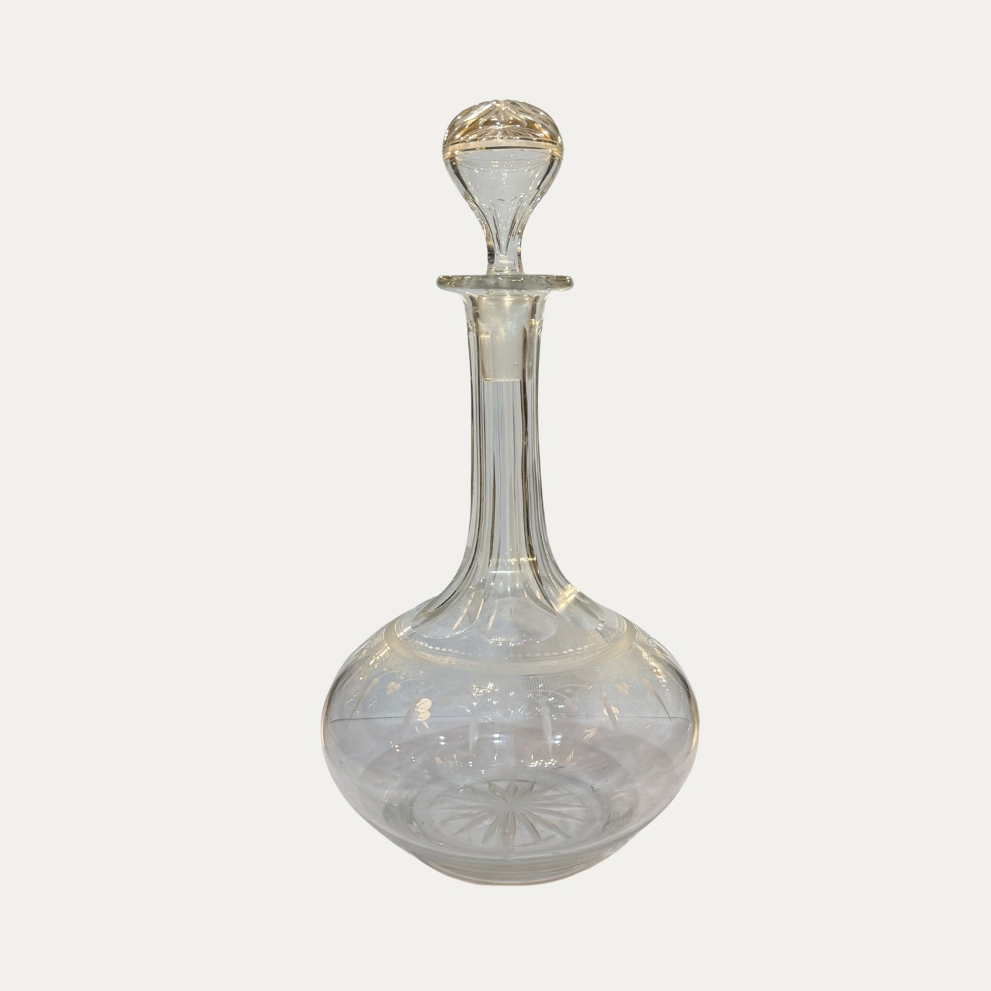 Antique Etched Crystal Dresser Decanter