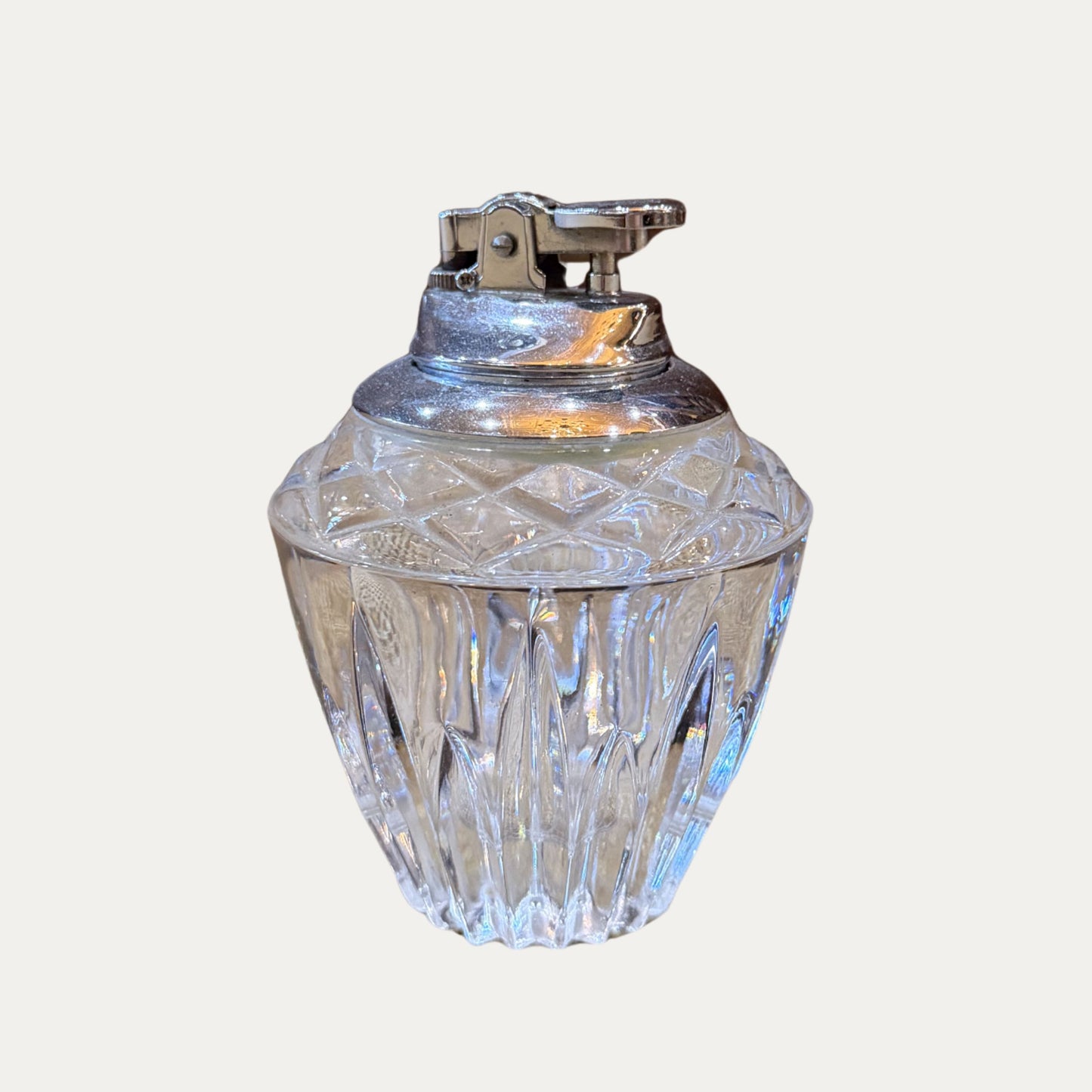 Vintage Crystal Glass Table Lighter