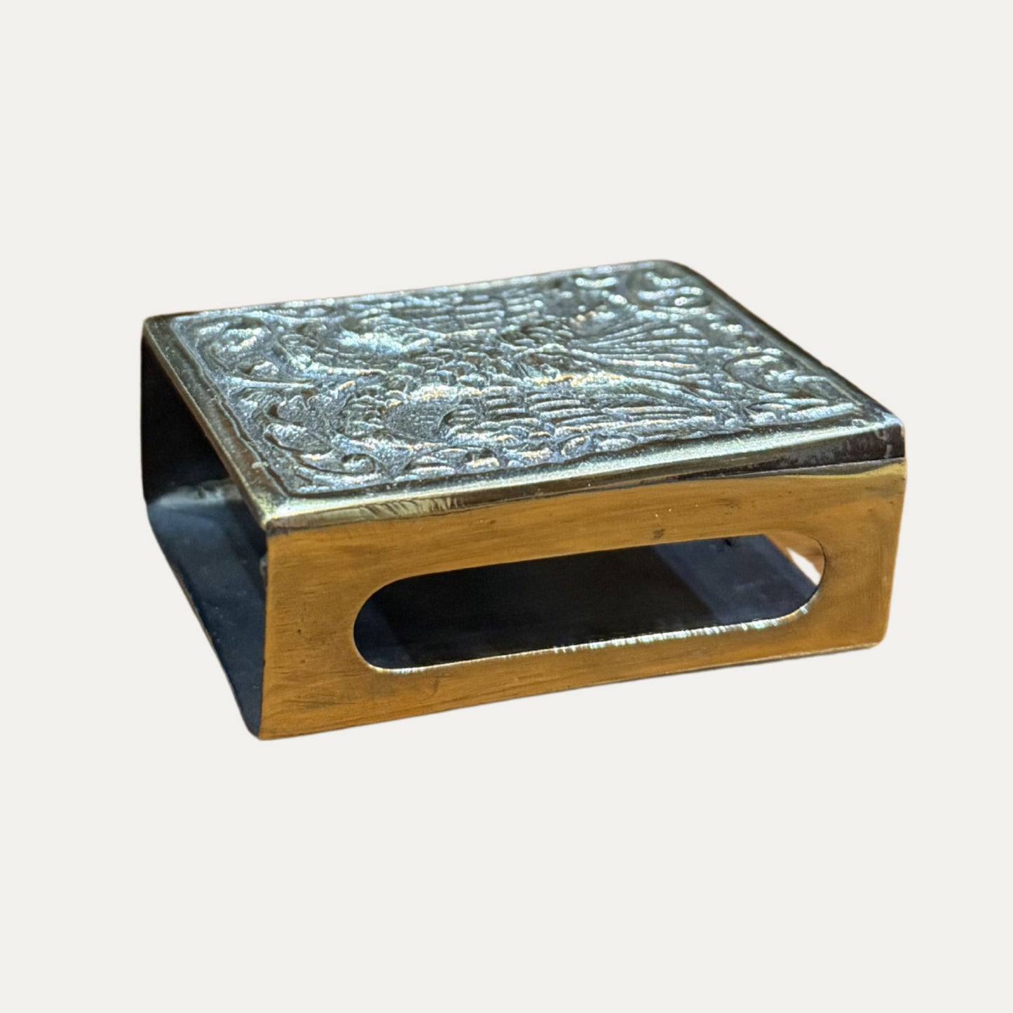 Vintage Brass Eagle Engraved Matchbook Holder