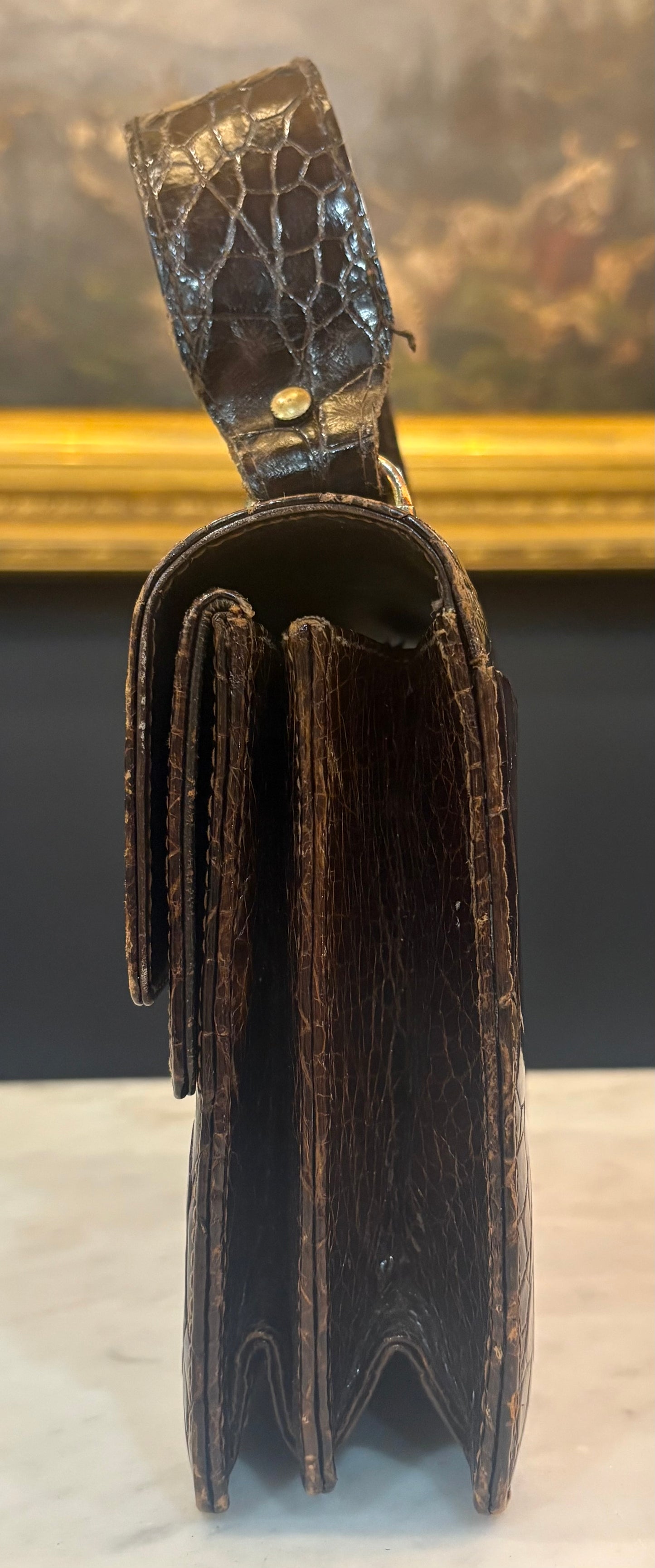 Vintage Brown Crocodile Handbag