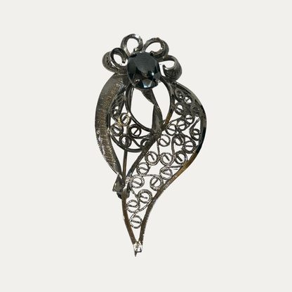 Vintage Sterling Silver Filigree Brooch