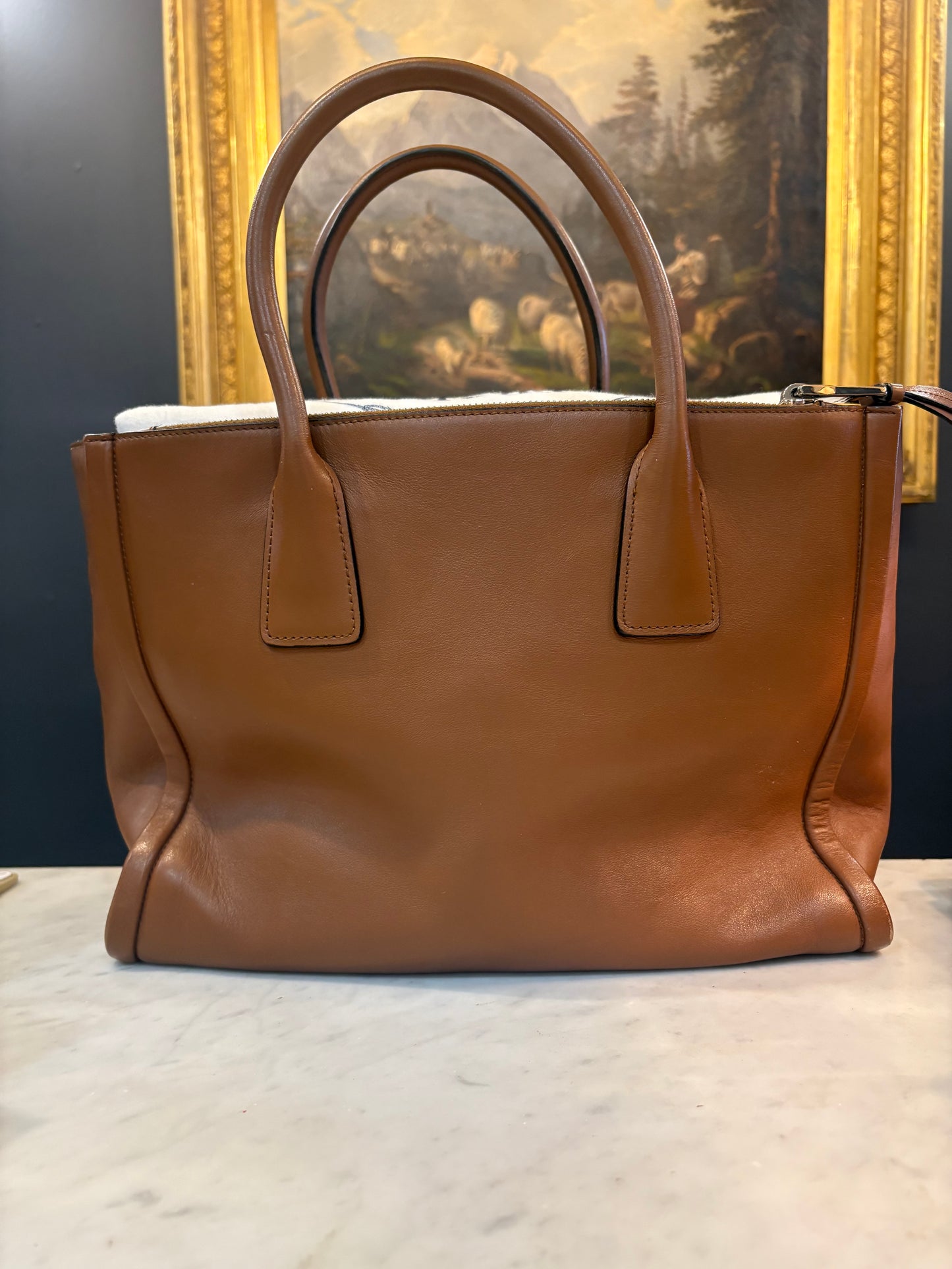 Prada Galleria Tote Large In Caramel