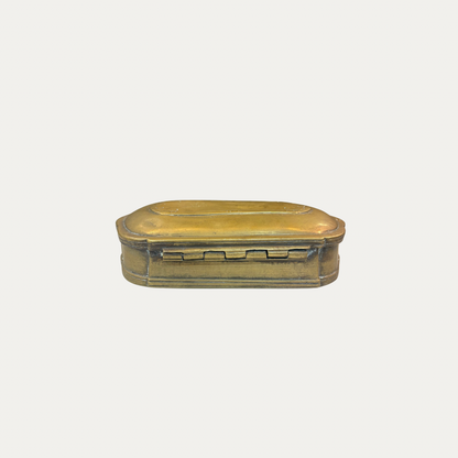 Grandeur X KADE Refillable Leather & Tobacco Scented Candle In Antique Brass Tobacco Box