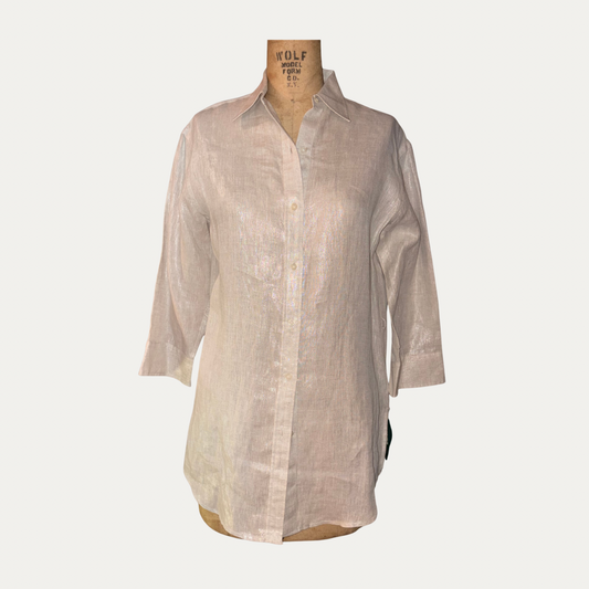 Ralph Lauren Metallic Linen Blouse (Size XS)