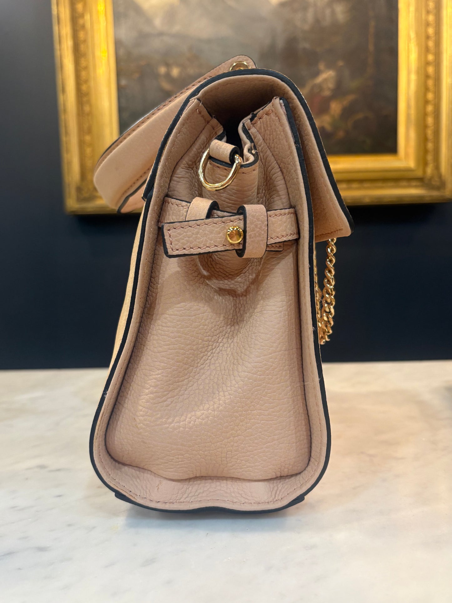Italian Pink Suede Handbag