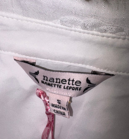 Nanette Lepore White Embroidered Cotton Blouse (Size S)
