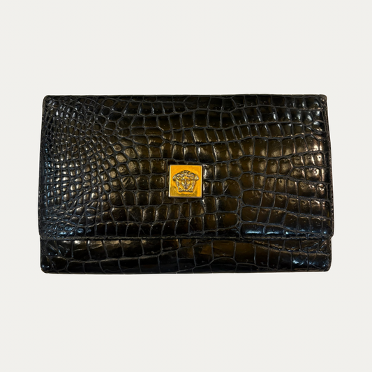 Vintage Gianni Versace Embossed Leather Wallet