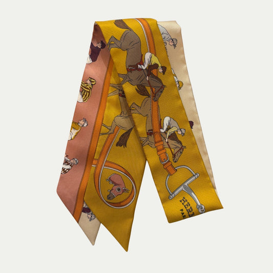 Hermes “Turf Les Courses” Silk Twilly