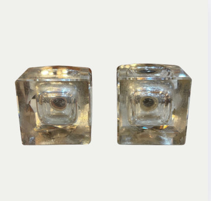 Antique Cut Glass Inkwells With Ormolu Lids