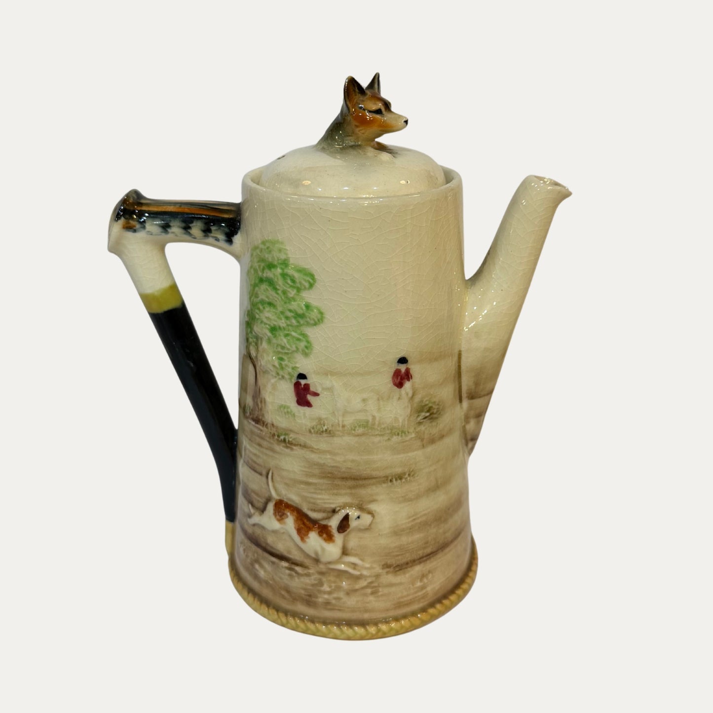 Vintage Espresso Porcelain Hunt Scene Set