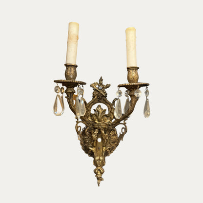 Antique Victorian Sconces Rococo Style Pair (2)