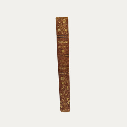 Antique Leather and Marble Book Stoddards Lectures