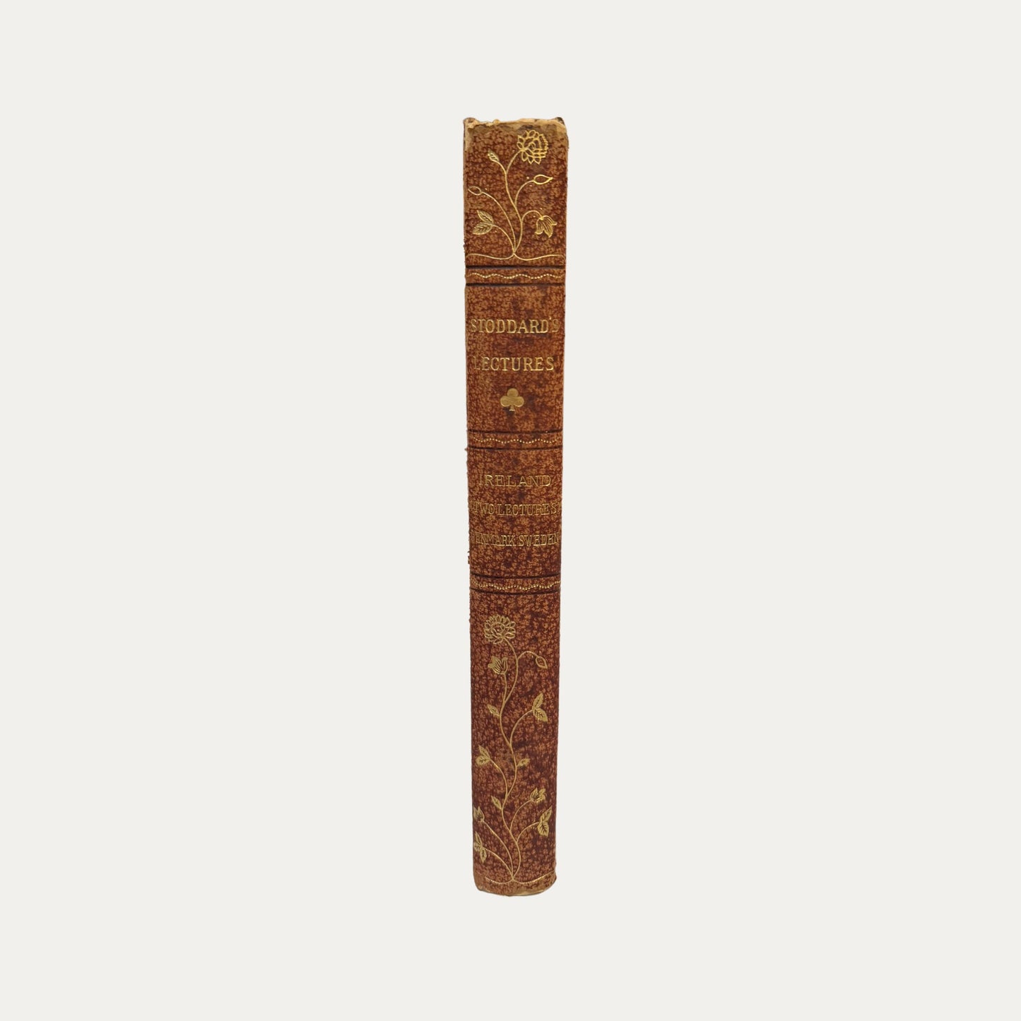 Antique Leather and Marble Book Stoddards Lectures