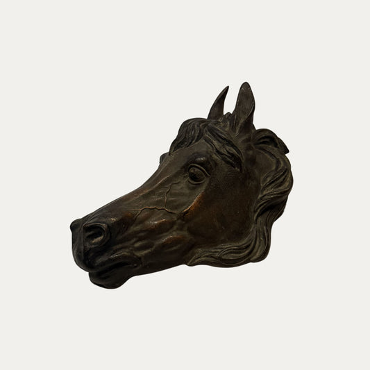 Antique Horse Head Paperweight with Paperclip