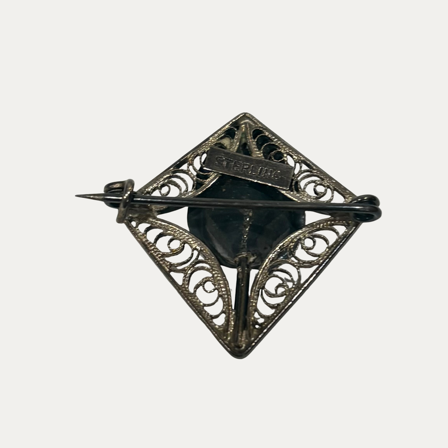 Vintage Lily Sterling Silver Filigree Brooch