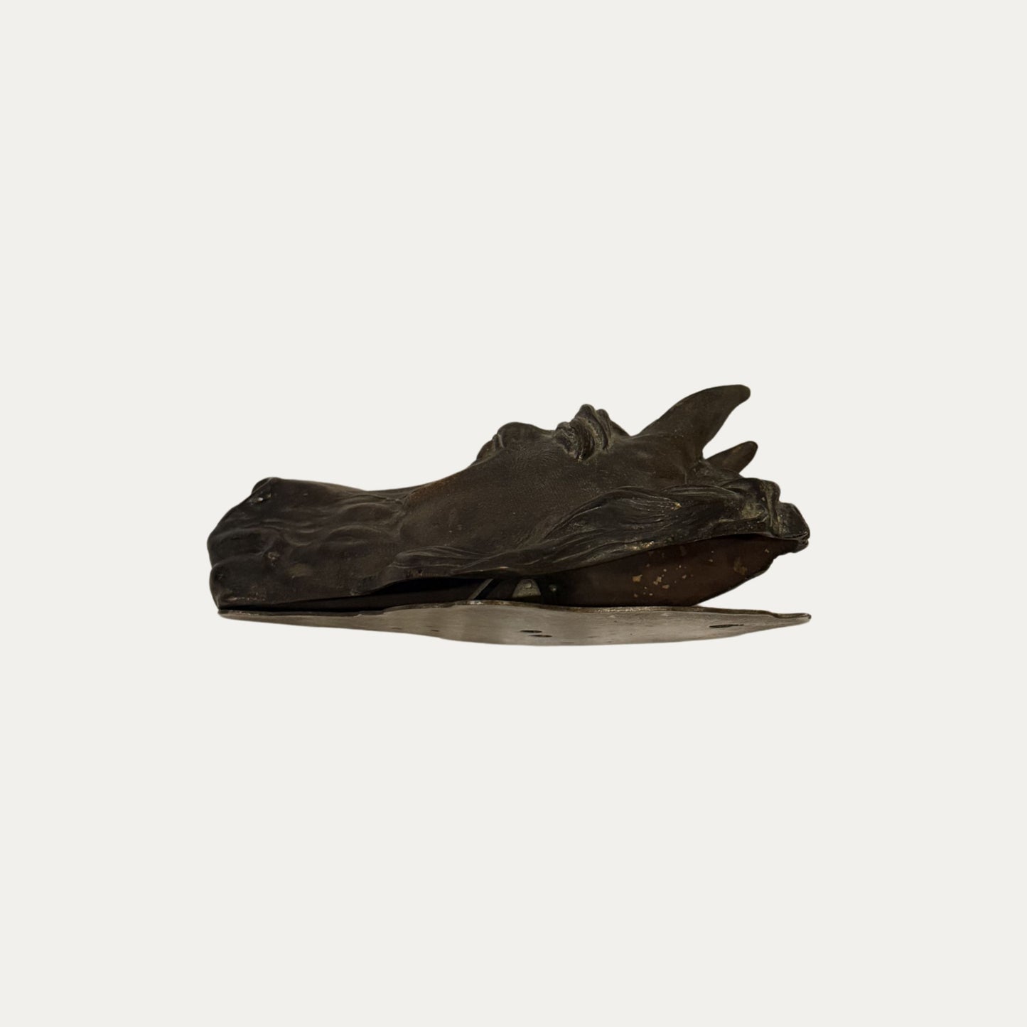 Antique Horse Head Paperweight with Paperclip