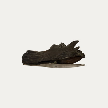 Antique Horse Head Paperweight with Paperclip