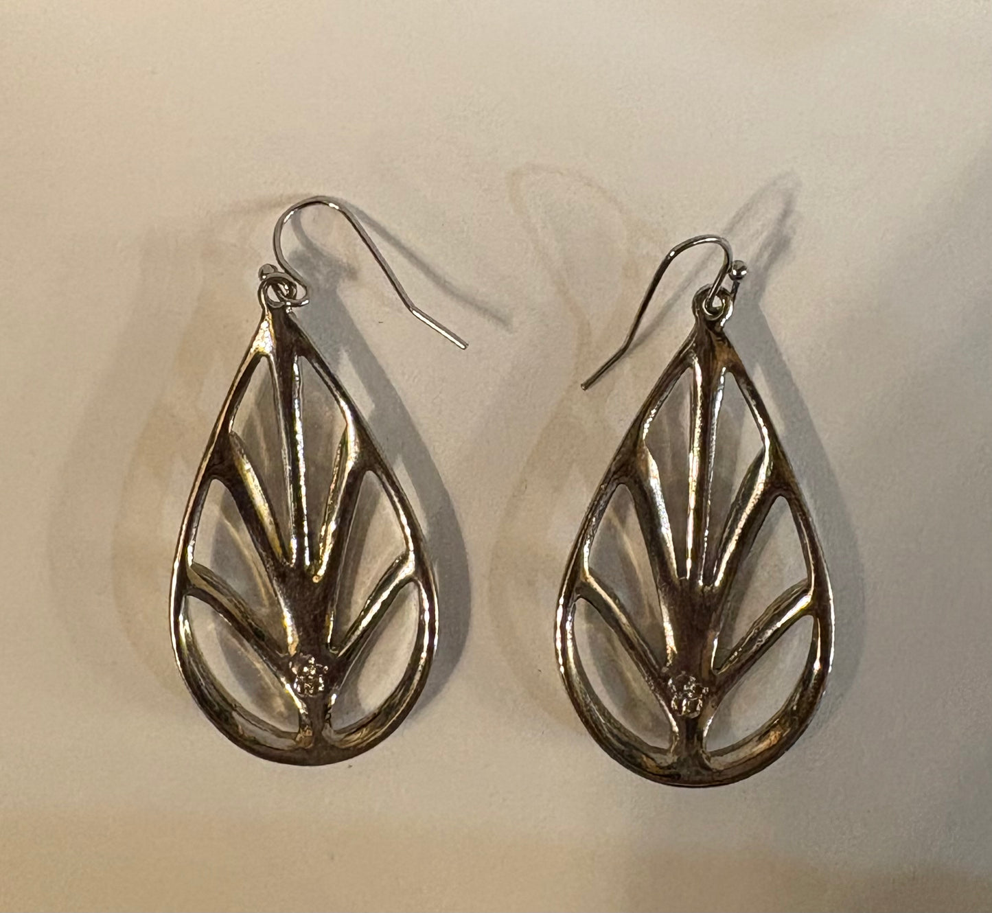Vintage Teardrop And Rhinestone Earrings